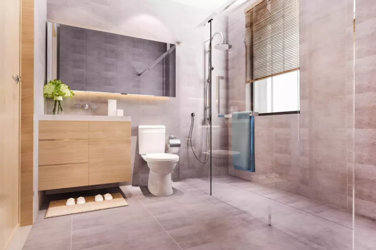 3d Rendering Modern Design And Marble Tile Toilet And Bathroom